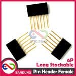 PIN HEADER FEMALE 6 6P 10MM LONG STACKABLE FOR ARDUINO UNO MEGA MINI NANO - Image 2