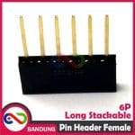 PIN HEADER FEMALE 6 6P 10MM LONG STACKABLE FOR ARDUINO UNO MEGA MINI NANO - Image 4