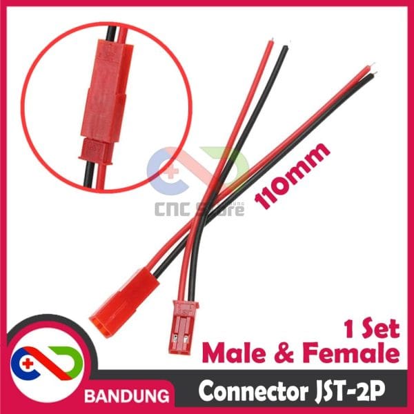 JST-2P JST CONNECTOR 2 PIN MALE FEMALE PAIR 10CM CABLE LIPO BATTERY KONEKTOR