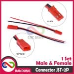 JST-2P JST CONNECTOR 2 PIN MALE FEMALE PAIR 10CM CABLE LIPO BATTERY KONEKTOR - Image 2