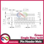 PIN HEADER MALE STRIP SINGLE ROW 1X40 2.54MM GREEN HIJAU - Image 5