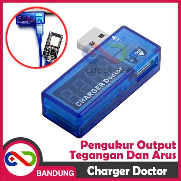 USB DOCTOR CHARGER POWER METER 5V 0-3A PENDETEKSI PENGUKUR TEGANGAN DAN ARUS AMPERE METER VOLT METER