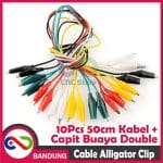 KABEL CAPIT BUAYA 10SET 10PCS ALLIGATOR ALIGATOR CLIP DOUBLE HEAD 50CM - Image 2