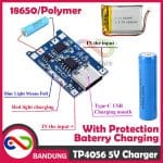 TP4056 5V USB TYPE-C 1A LITHIUM BATTERY CHARGING + PROTECTION MODULE