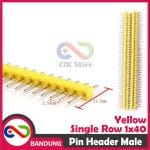 PIN HEADER MALE STRIP SINGLE ROW 1X40 2.54MM YELLOW KUNING FOR ARDUINO MINI NANO