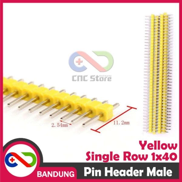 PIN HEADER MALE STRIP SINGLE ROW 1X40 2.54MM YELLOW KUNING FOR ARDUINO MINI NANO