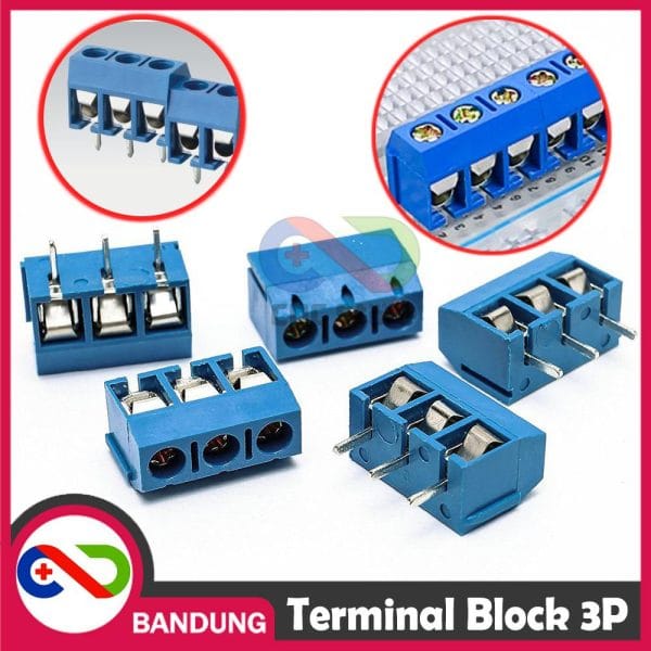 TERMINAL PCB BLOCK SCREW 3 PIN KF301-3P BLUE BIRU
