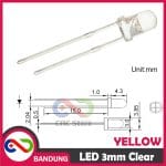 10PCS LED 3MM F3 SUPER BRIGHT YELLOW KUNING CLEAR - Image 3