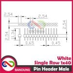 PIN HEADER MALE STRIP SINGLE ROW 1X40 2.54MM WHITE PUTIH FOR ARDUINO MINI NANO - Image 5