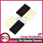 PIN HEADER FEMALE 6 6P 10MM LONG STACKABLE FOR ARDUINO UNO MEGA MINI NANO - Image 5