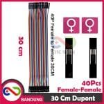 40PCS JUMPER CABLE KABEL 30CM FEMALE TO FEMALE DUPONT FOR BREADBOARD