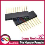 PIN HEADER FEMALE 10 10P 10MM LONG STACKABLE FOR ARDUINO UNO MEGA MINI NANO - Image 2