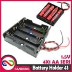 CNC KOTAK BATERAI AA TEMPAT BATTERY 4X1 TEMPAT BATRE 1,5V AA 4S