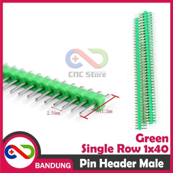 PIN HEADER MALE STRIP SINGLE ROW 1X40 2.54MM GREEN HIJAU