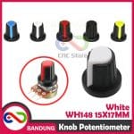 KNOB POTENTIOMETER POTENSIOMETER ROTARY WH148 15X17MM WHITE PUTIH