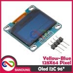 YELLOW BLUE 0.96 I2C 128X64 OLED LCD DISPLAY MODULE - Image 4