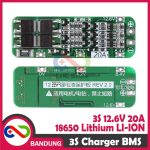 3S 12.6V CHARGER CHARGING 18650 LITHIUM LI-ION BATTERY BMS PROTECTION 20A MODULE - Image 2