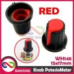 KNOB POTENTIOMETER POTENSIOMETER ROTARY WH148 15X17MM RED MERAH