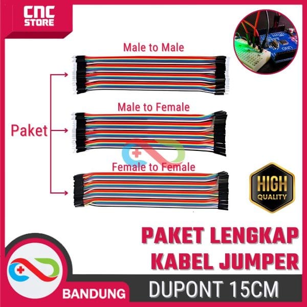Paket Lengkap Kabel Jumper Dupont 15CM untuk Breadboard