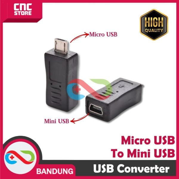 CONVERTER MICRO USB TO MINI USB ADAPTER HP ARDUINO ESP STM32