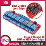 MODULE RELAY 8 CHANNEL 5V WITH OPTO-ISOLATED HIGH OR LOW LEVEL TRIGER