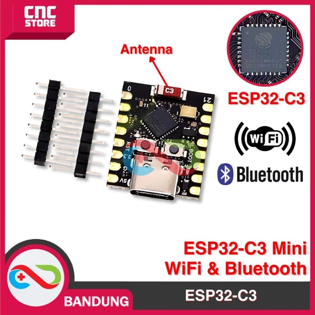 ESP32-C3 Super Mini / Pro Mini / Zero / OLED / Pro Mini / Base Plate – Modul WiFi 6 & Bluetooth BLE 5.0 RISC-V MCU untuk IoT & Arduino Project