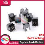 BLUE CAP SQUARE PUSH BUTTON 8X8MM SELF LOCKING LATCHING SWITCH - Image 4