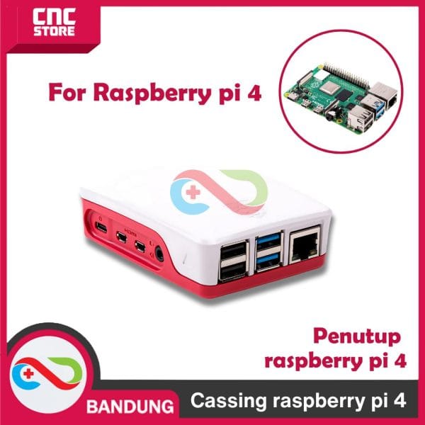 Casing / Enclosure Raspberry Pi 4 Case Official bahan kokoh merah putih