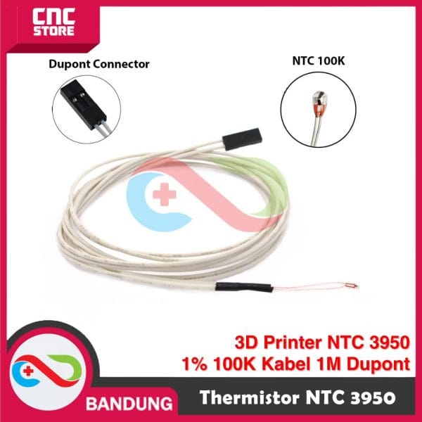 3D PRINTER THERMISTOR NTC 3950 1% 100K KABEL 100CM 1M DUPONT