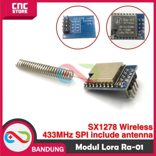 MODUL LORA RA-01 RA01 SX1278 WIRELESS 433MHZ SPI INCLUDE ANTENNA