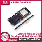 LOLIN32 WEMOS ESP32 WITH OLED DISPLAY IOT BLUETOOTH 4MB ESP32 WIFI PLUS KABEL MICRO USB - Image 3