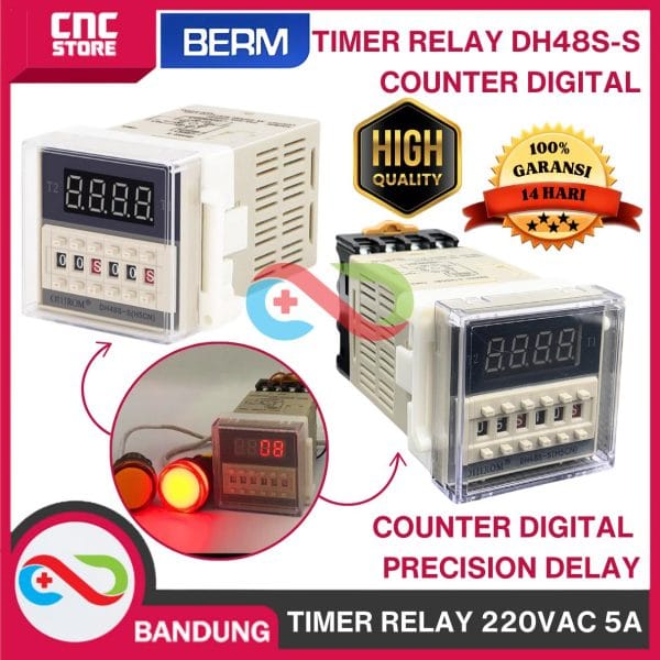Timer DH48S-S Relay Twin Counter Digital Precision Delay Time PD37 - 220VAC