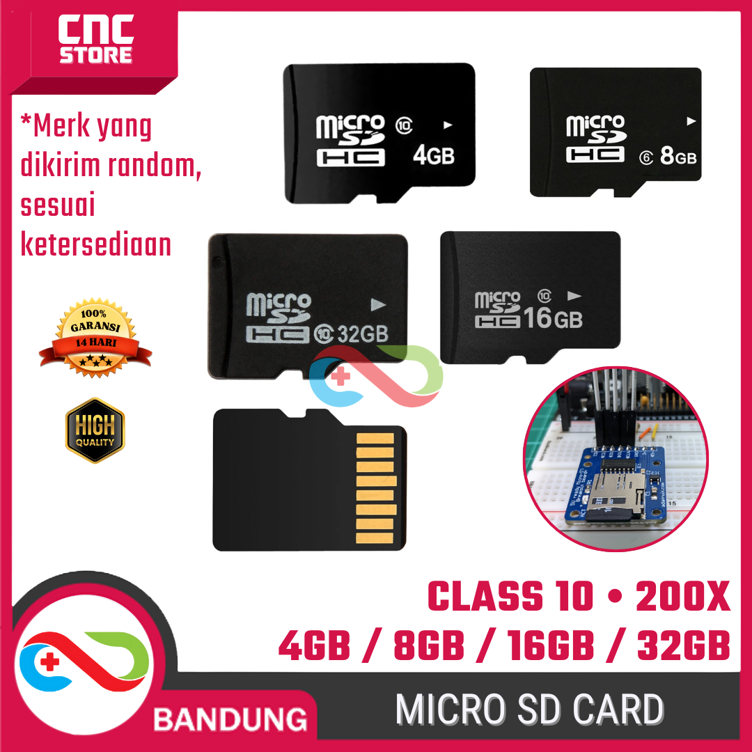 ESP-0012 Micro SD / TF Card Class 10 4GB / 8GB / 16GB / 32GB + Case – High Speed 200X Compatible Raspberry Pi - Gambar 1