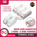 Quick Connect 2 Wire 3 Wire Spring Terminal – Konektor Sambungan Kabel Cepat & Aman