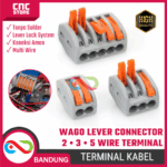 WAGO Lever Connector 2 Wire 3 Wire 5 Wire – Terminal Block Konektor Kabel Tanpa Solder
