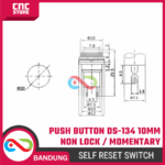 Push Button DS-134 10mm Non Locking / Self Reset / Momentary– Tombol Reset Warna Merah & Hijau untuk Proyek Elektronika dan Arduino - Gambar 2