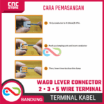 WAGO Lever Connector 2 Wire 3 Wire 5 Wire – Terminal Block Konektor Kabel Tanpa Solder - Gambar 2