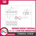 Terminal Block HB9500 2 Pin 3 Pin 4 Pin – Konektor PCB Screw Terminal - Gambar 2