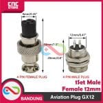 AVIATION PLUG CONNECTOR CB GX12 12MM SET MALE FEMALE - 4 PIN -4P - Image 3