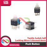 TACTILE SWITCH SELF LOCKING MICRO PUSH BUTTON 5.8MM X 5.8MM LATCHING DIP 6PIN - Image 3