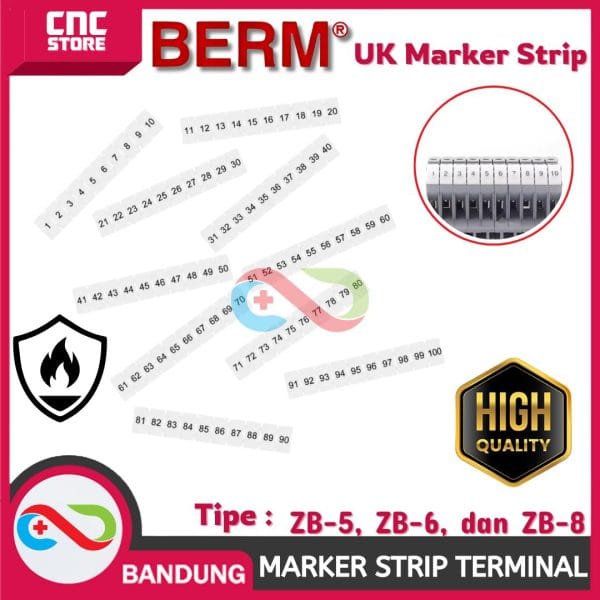 MARKER STRIP TERMINAL BLOCK UK-3N UK-5N UK-6N TERMINAL MARKER ZB -ZB6 1-10