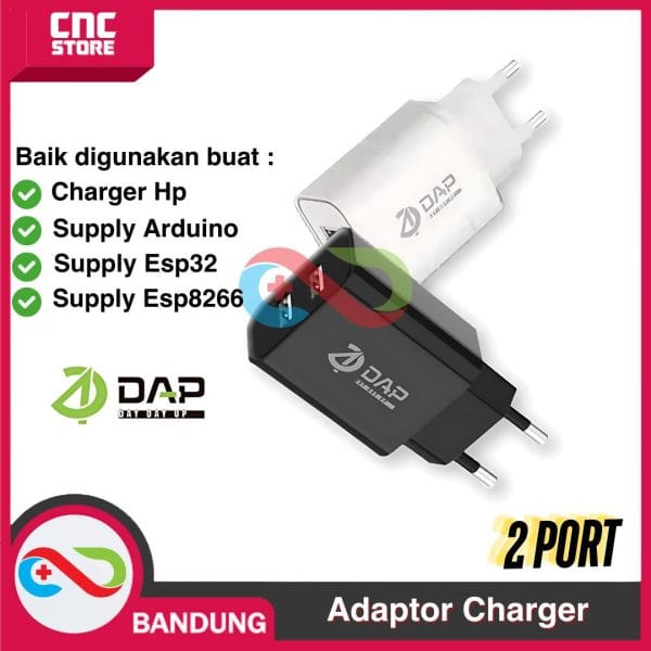 TRAVEL CHARGER ADAPTOR UNIVERSAL FOR HP ESP32 ESP8266 2 DUAL PORT USB 2.4A