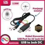 KABEL KONVERTER USB PORT KE 5V JACK DC 5.5MM ADAPTER CONVERTER COLOKAN