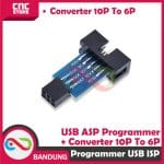 USB ISP ASP PROGRAMMER FOR ATMEL AVR PLUS CONVERTER 10P TO 6P FOR ARDUINO - Image 3