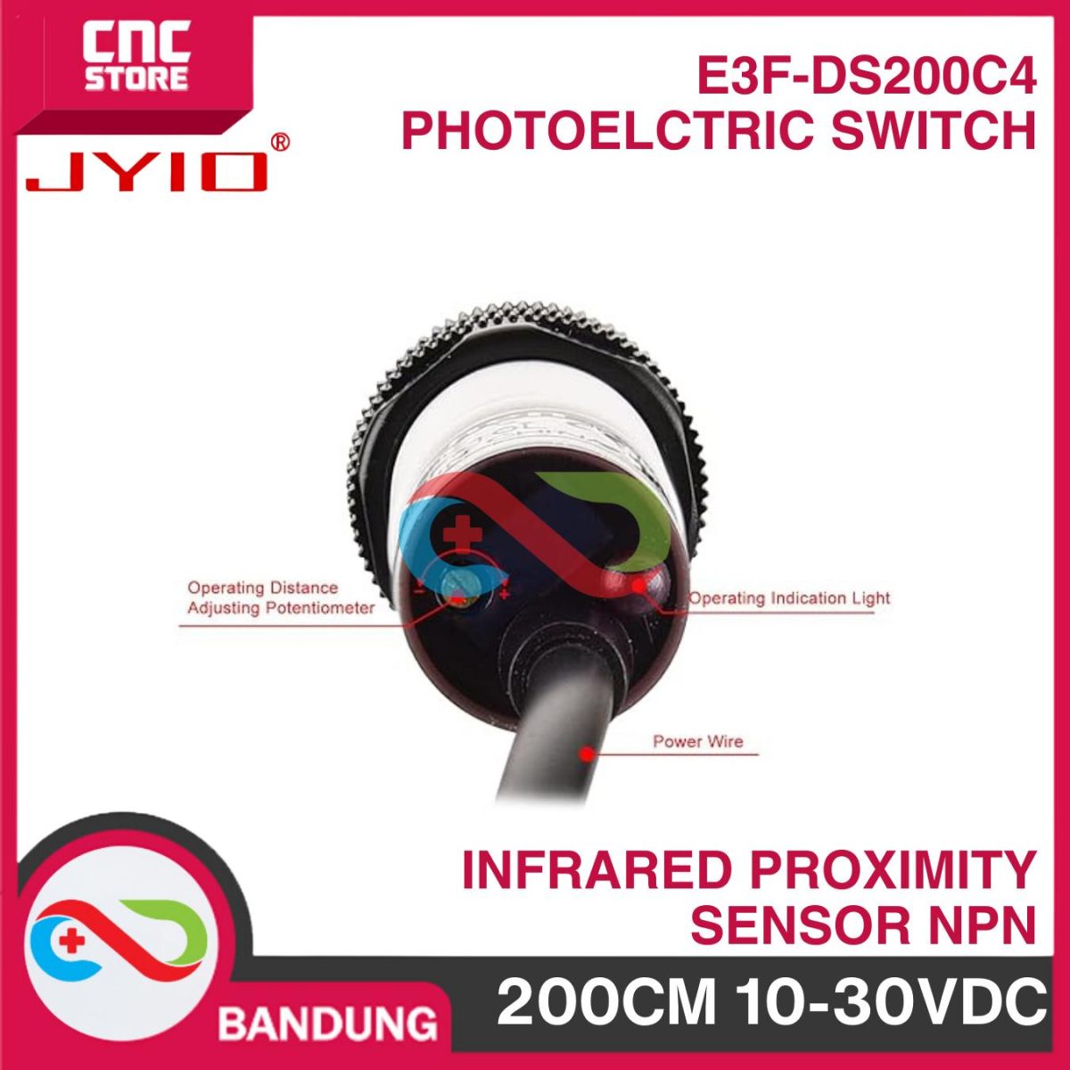 E3F-DS200C4 PHOTOELECTRIC SWITCH 200CM DC Infrared Proximity Sensor NPN E18-D200NK INDUSTRIAL - Image 3