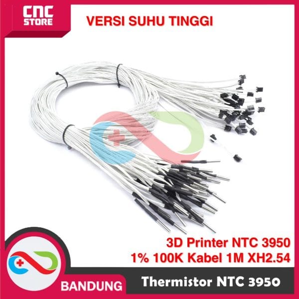 3D PRINTER THERMISTOR NTC 3950 1% 100K KABEL 200CM 2M VERSI SUHU TINGGI
