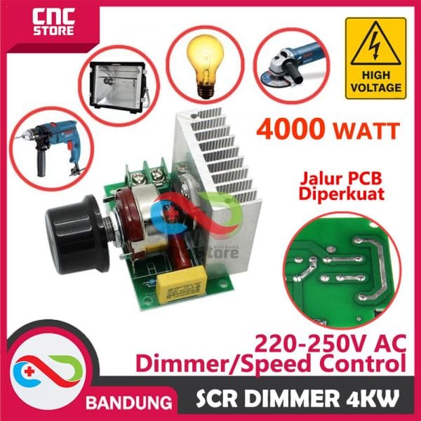 SCR 220V 220VAC THYRISTOR 4000W DIMMER SPEED REGULATOR CONTROLLER MOTOR LAMPU MODULE