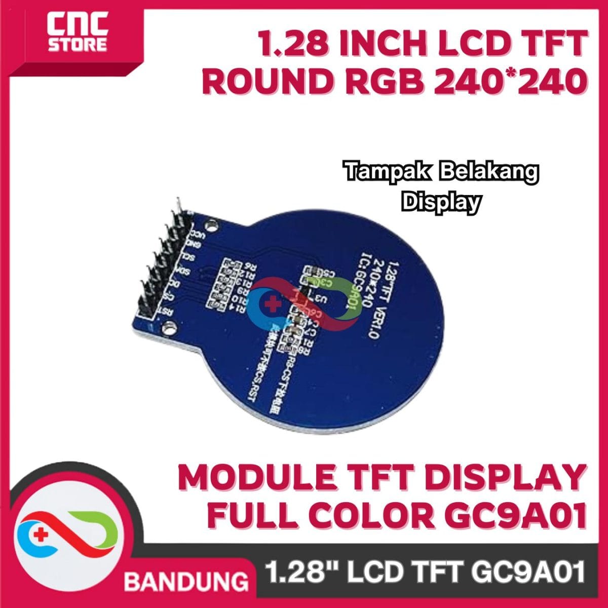 MODUL TFT DISPLAY 1.28 INCH LCD ROUND RGB 240*240 GC9A01 FULL COLOR - Image 2