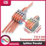 CONNECTOR KONEKTOR KABEL NV-F12/F13/F14/F15 SAMBUNGAN KABEL 1 LUBANG KE 4 - NV-F14 ORANGE