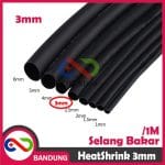 HEATSHRINK 3MM HEAT SHRINK SELANG SELONGSONG BAKAR PER 1 METER